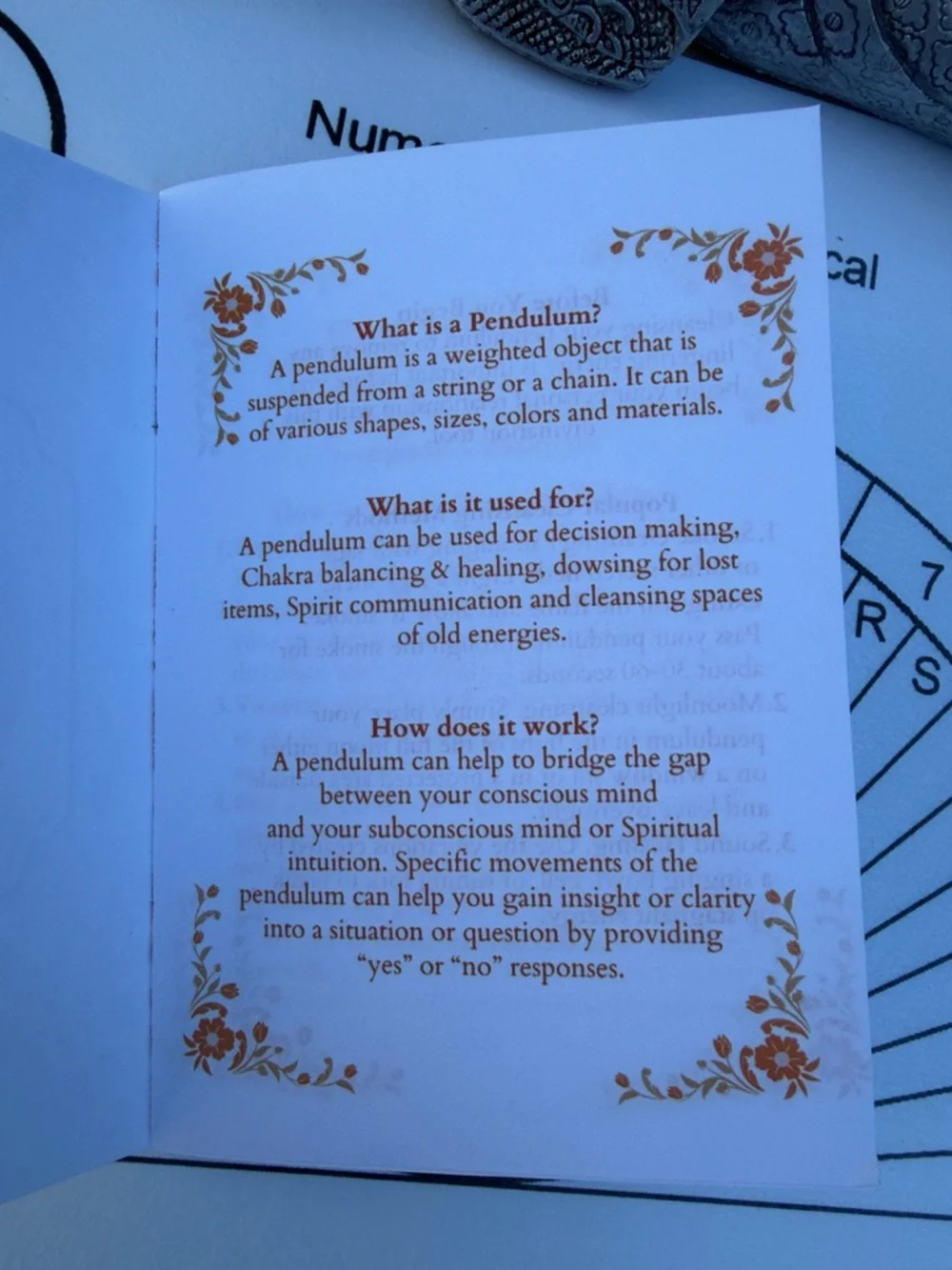 Reiki Infused 7 Chakra Orgonite Dowsing/Divination Pendulum with Chart & Guide - Picture 14 of 16